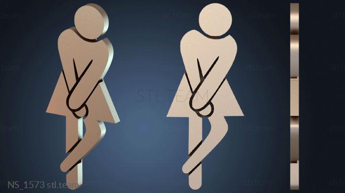 Нестандарт Humor Toilet Sign Woman