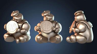 3D model Marshmallow Man Stay Puft Piggy Bank Money Box (STL)