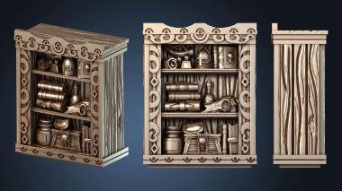 3D модель Подробная книжная полка Monster Hunter Corner (STL)