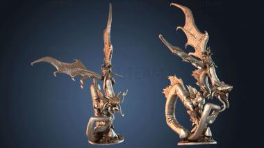 3D model Monster Overlord Evil Queen on Jabberwocky and Torso (STL)