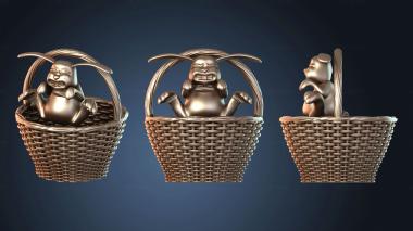 3D модель Корзина-кондитер в виде какающего пасхального кролика (STL)
