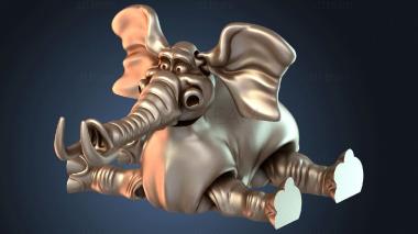 3D модель Милая гибкая шарнирная фигурка слона Тантора Тарзана (STL)
