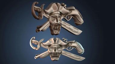 3D модель Пиратский череп с костями (STL)