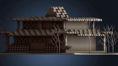 3D модель Японский дом (STL)