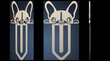 3D модель Закладка с мордочкой собаки (STL)