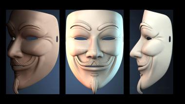 3D модель Анонимная маска Гая Фокса (STL)