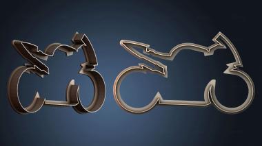 3D модель Дизайн силуэта мотоцикла (STL)