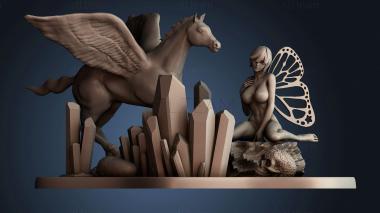 3D модель Фея и Пегас (STL)