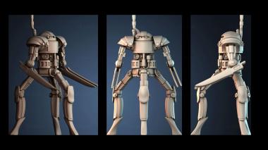 3D модель Трехногий робот, работающий на паре (STL)