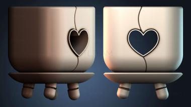 3D модель Горшок для растений в форме сердца (STL)