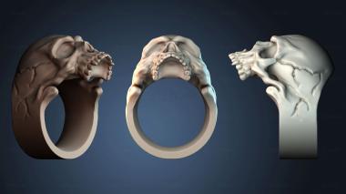 3D модель Дизайн кольца с черепом (STL)