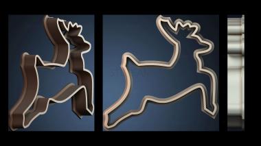 3D модель Силуэт прыгающего оленя (STL)