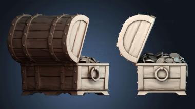 3D модель Открытый сундук с сокровищами (STL)