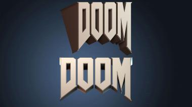 3D model Doom wall logo (STL)