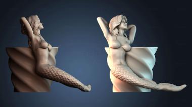 3D model The little mermaid flower pot (STL)