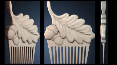 3D model Acorn Leaf Comb (STL)