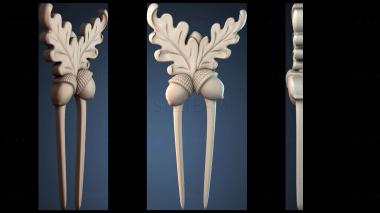 3D model Oak Leaf Hairpin (STL)