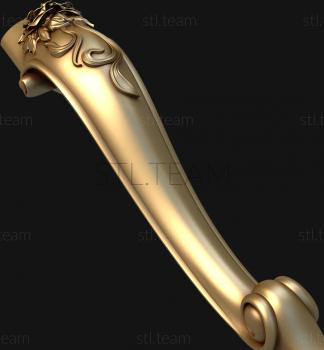 3D model Furniture leg with roses and curved scrolls in Art Nouveau style (STL)