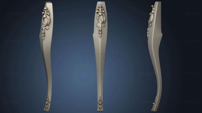 3D model 2 cabriole legs with carvings (STL)