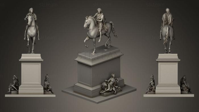 3D model Equestrian statue of Louis XIV Lyon France (STL)