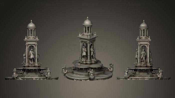 3D model Jacobins Fountain in Lyon France (STL)