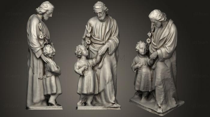 3D model Scan Of 19 Th Century St. Joseph Statue (STL)