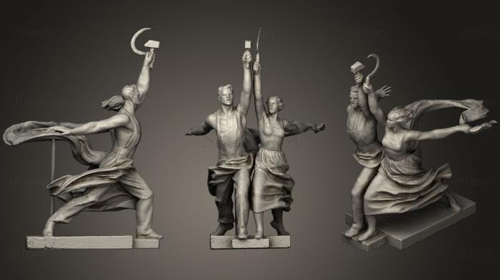 3D model Worker and Kolkhoz Woman High poly (STL)