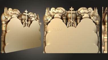 3D model Monument with angels and a temple in the background (STL)