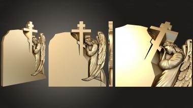 3D модель Скорбящий ангел с крестом (STL)