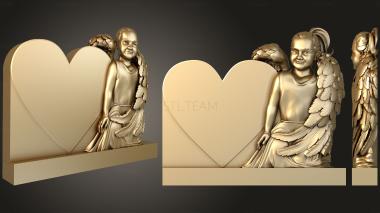 3D model Sculpture angel and heart (STL)