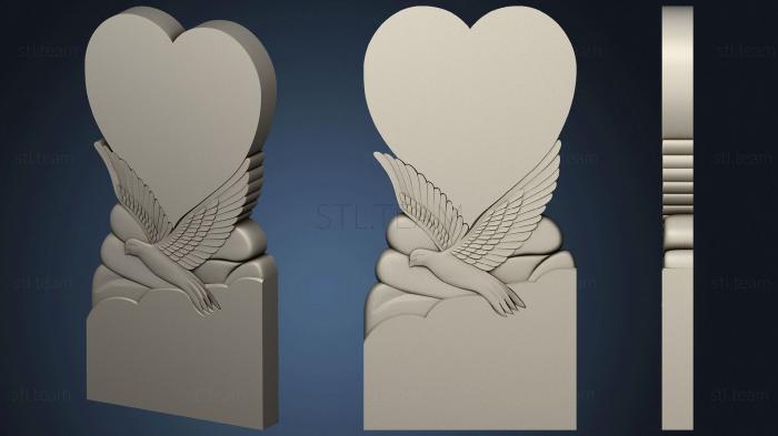 3D model Monument with a dove and a heart (STL)
