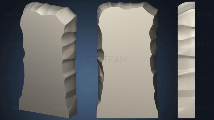 3D model Monument Slab with artistic chips (STL)