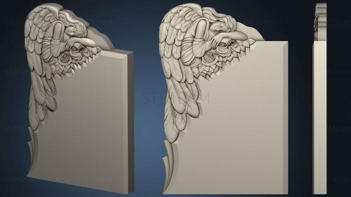 3D model Monument with a grieving angel (STL)