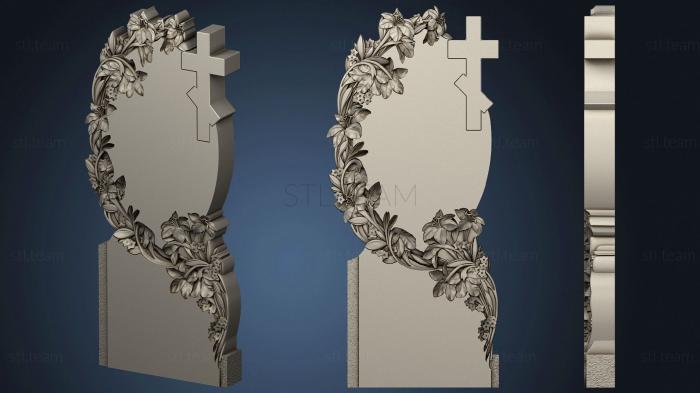3D model  monument with lilies (STL)