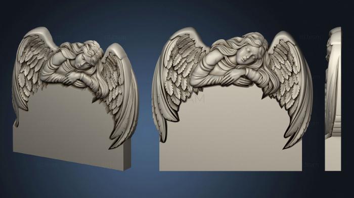 3D модель Памятник ангел обнимающий крыльями стеллу 2 (STL)