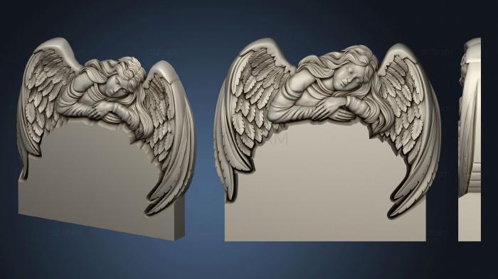 3D модель Памятник ангел обнимающий крыльями стеллу (STL)