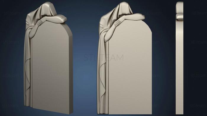 3D model Monument with a grieving girl in a flat design (STL)