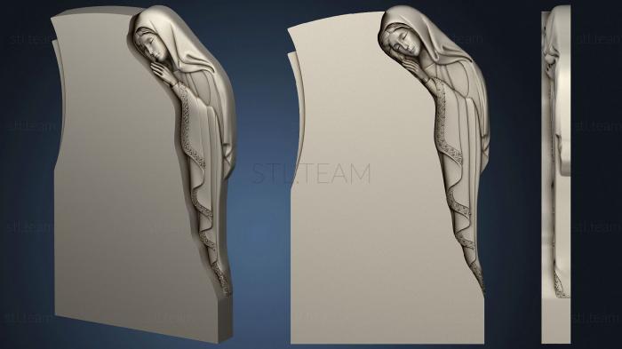 3D model Monument with a grieving girl (STL)