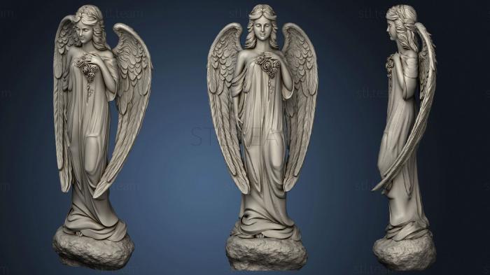 3D model Angel with roses (STL)