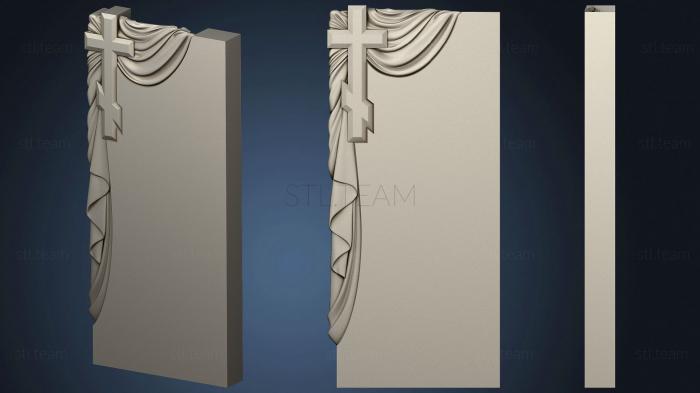3D model Monument with a cross and flowing drapery (STL)
