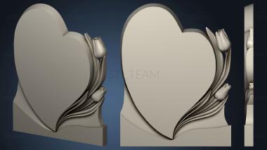 3D model Monument heart with roses version2 (STL)