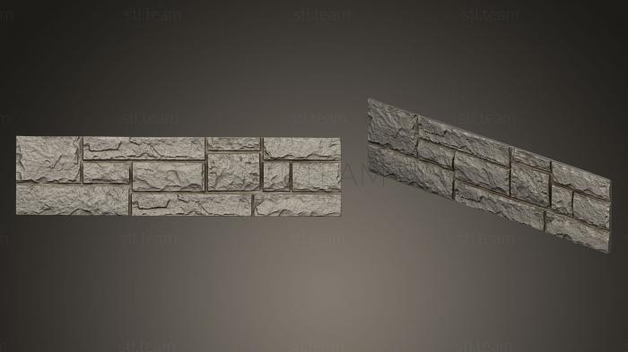 Панели геометрические Stone wall panel with peel 3d