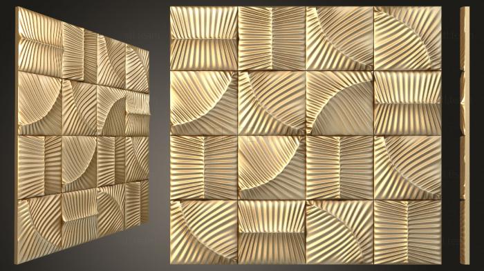 Панели геометрические Panel of squares with imitation leaves