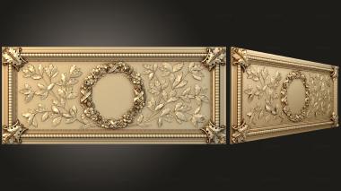 3D model Panel with wreath and leaves (STL)