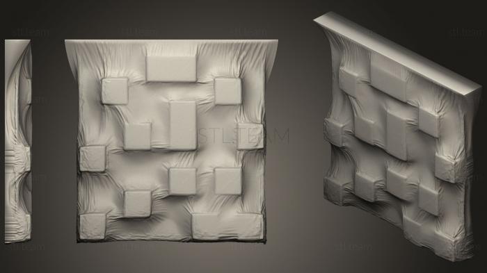 Панели геометрические Настенный декор из ткани и кубиков для печати