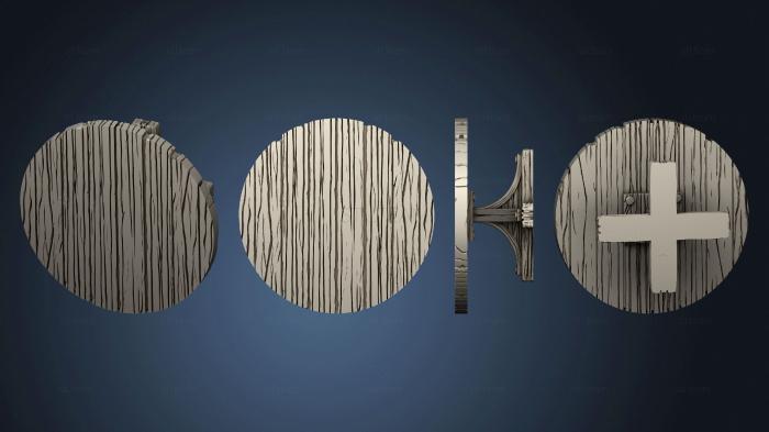 Панели геометрические Круглый стол с деревянным рельефом