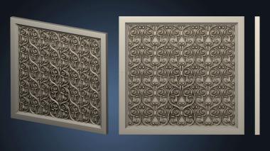 3D model Panel filled with symmetrical decorations (STL)