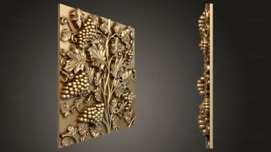 3D model Square panel with vine leaves (STL)