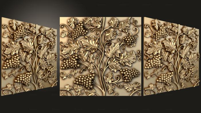 3D model Panel with grapes and flowers (STL)