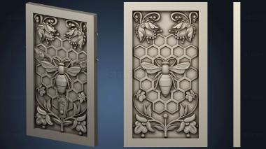 3D model Panel carved with bee (STL)